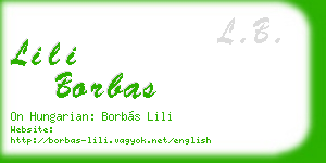 lili borbas business card